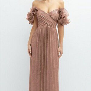 After Six 6883...Convertible Strap Metallic Pleated Dress...Sienna.....Size XXL